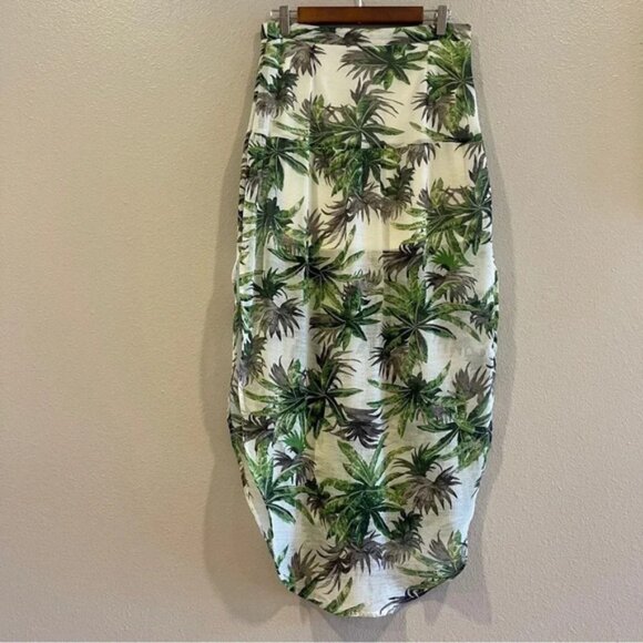 Dresses & Skirts - Love Riche Sheer Tropical Palm Mini Maxi Skirt Size Medium